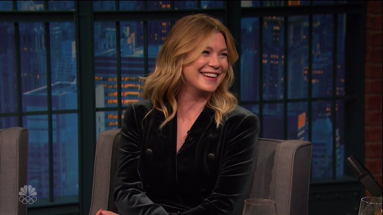 Ellen Pompeo during an appearance on NBC's 'Late Night with Seth Meyers.'