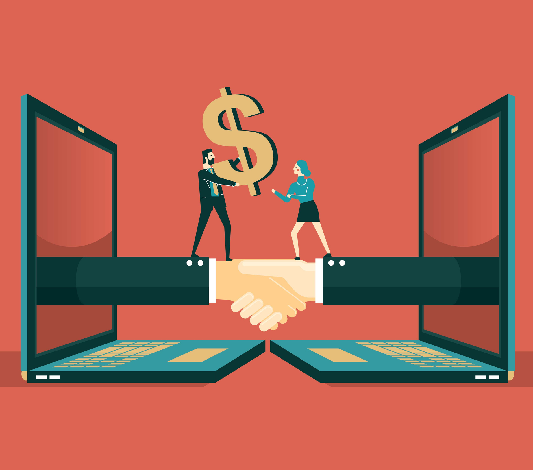 Giving money - Laptop