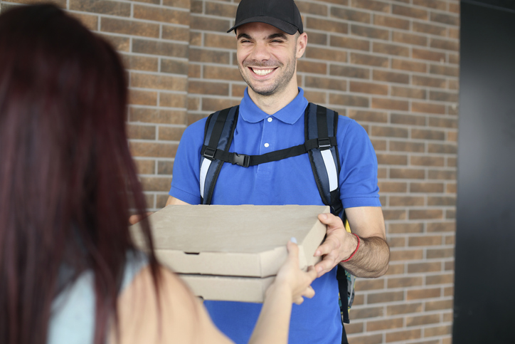 Delivering a pizza