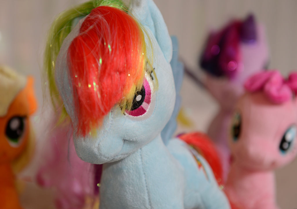 Rainbow Dash plush doll.Wilson junior Gabriela Rivera is a superfan of My Little Pony, photographed in her Spring Township home. For Voices. Photo by Jeremy Drey 9/13/2017