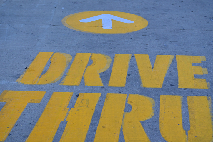 Large Drive Thru Painted Lettering On Cement