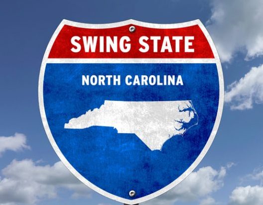 Swing State North Carolina - traffic sign message