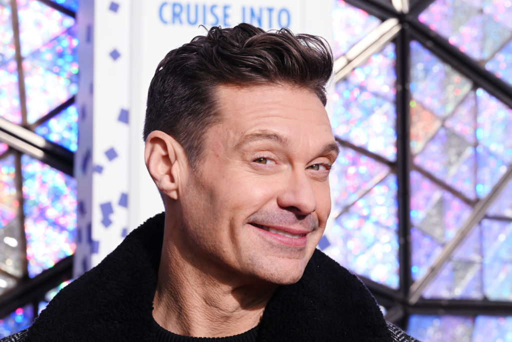 Ryan Seacrest and Rita Ora at the Times Square Ball