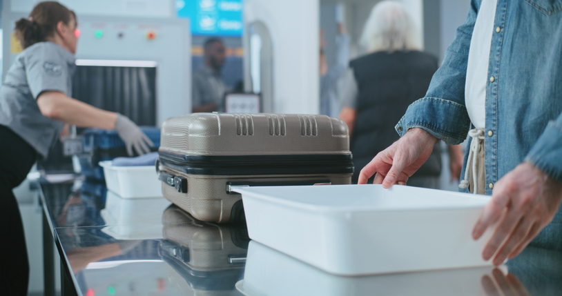 Diverse People, Tourists Putting Personal Items and Baggage for X-ray Scanning