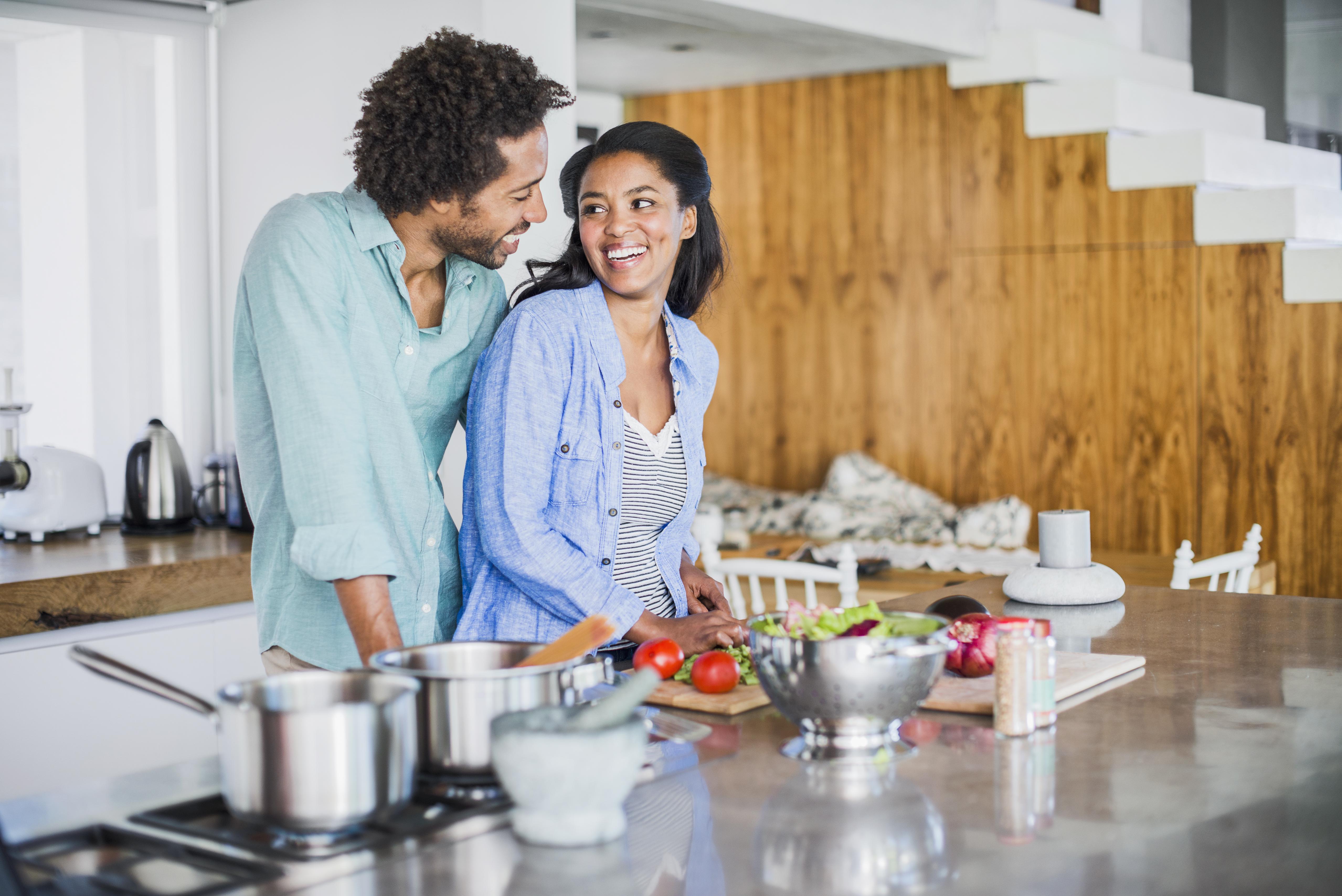 Couple cooking in the kitchen